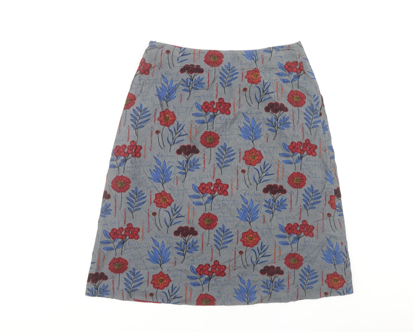 Seasalt Cornwall Women’s Grey Floral A-Line Knee Length Skirt Size 12