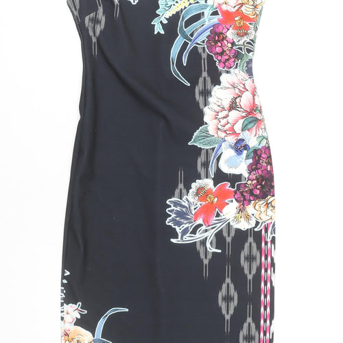 Next Women’s Multicoloured Floral Bodycon Dress Size 12 Off Shoulder