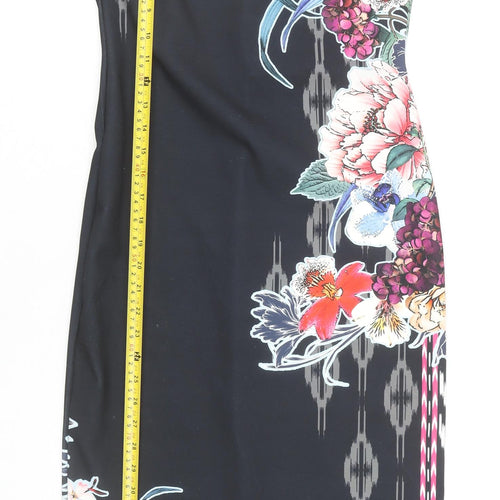 Next Women’s Multicoloured Floral Bodycon Dress Size 12 Off Shoulder