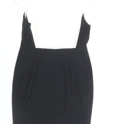 Dorothy Perkins Women Black Colourblock Sheath Dress Size 14
