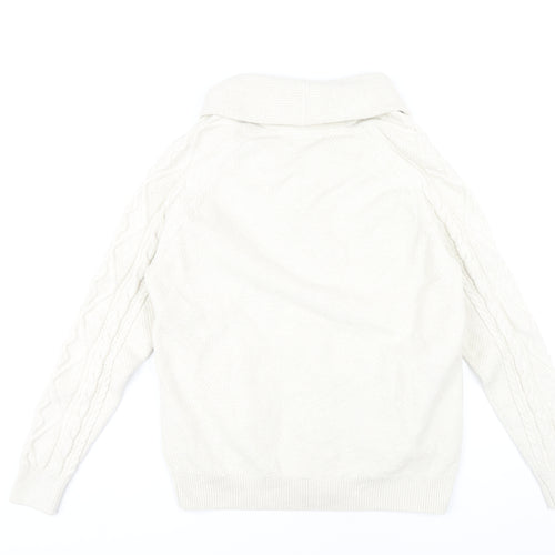 Marks and Spencer Men's Ivory Cable-Knit Cardigan M Regular Fit