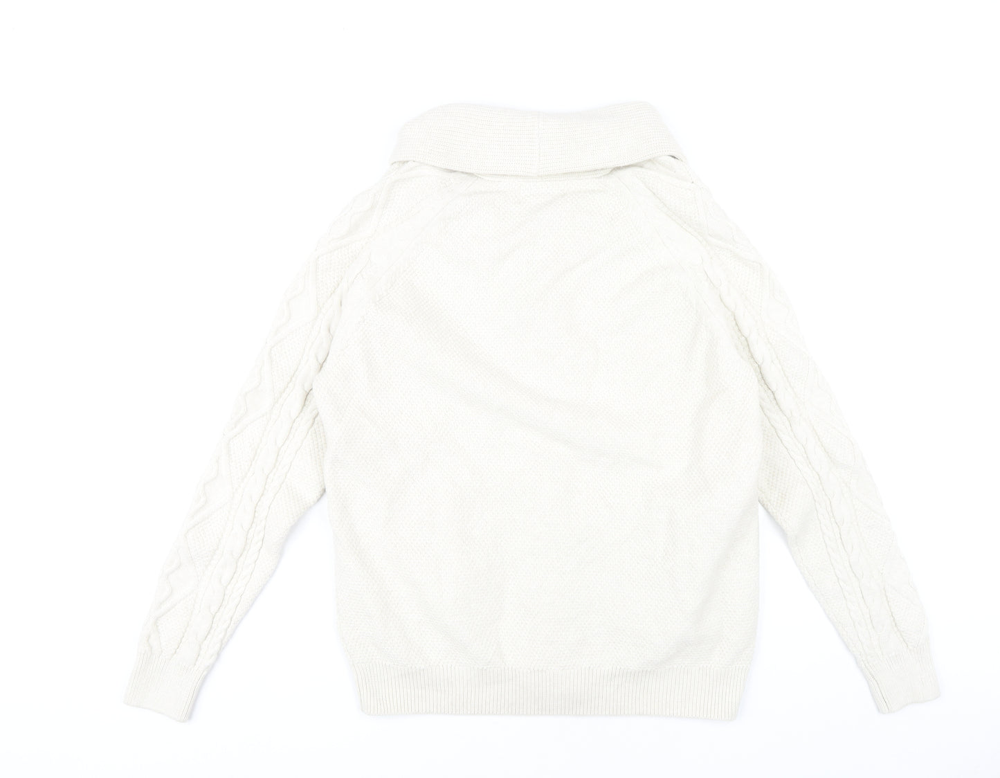 Marks and Spencer Men's Ivory Cable-Knit Cardigan M Regular Fit