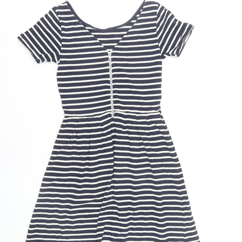 Therapy Women’s Blue White Striped Fit & Flare Dress Size 12