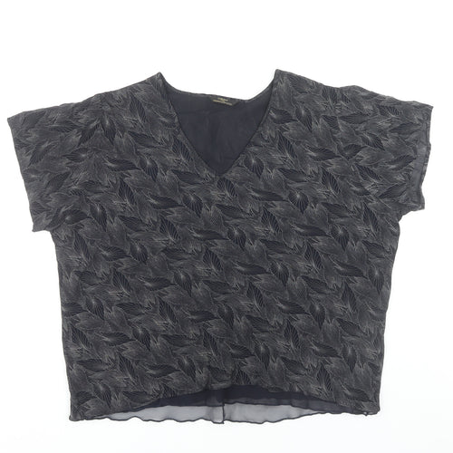 Marks and Spencer Women’s Black Viscose V-Neck Blouse Size 20 Vintage