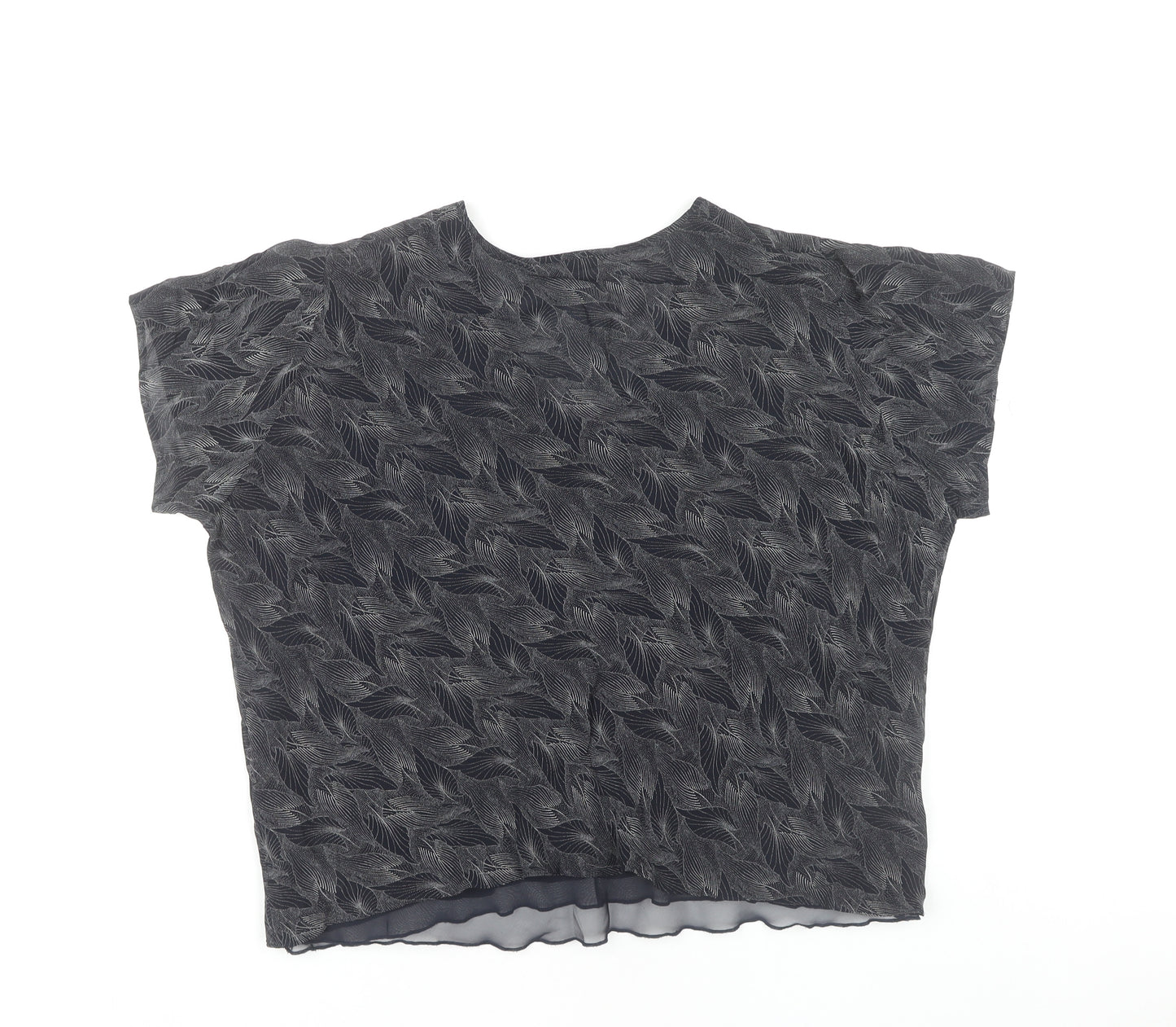 Marks and Spencer Women’s Black Viscose V-Neck Blouse Size 20 Vintage
