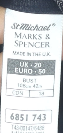 Marks and Spencer Women’s Black Viscose V-Neck Blouse Size 20 Vintage