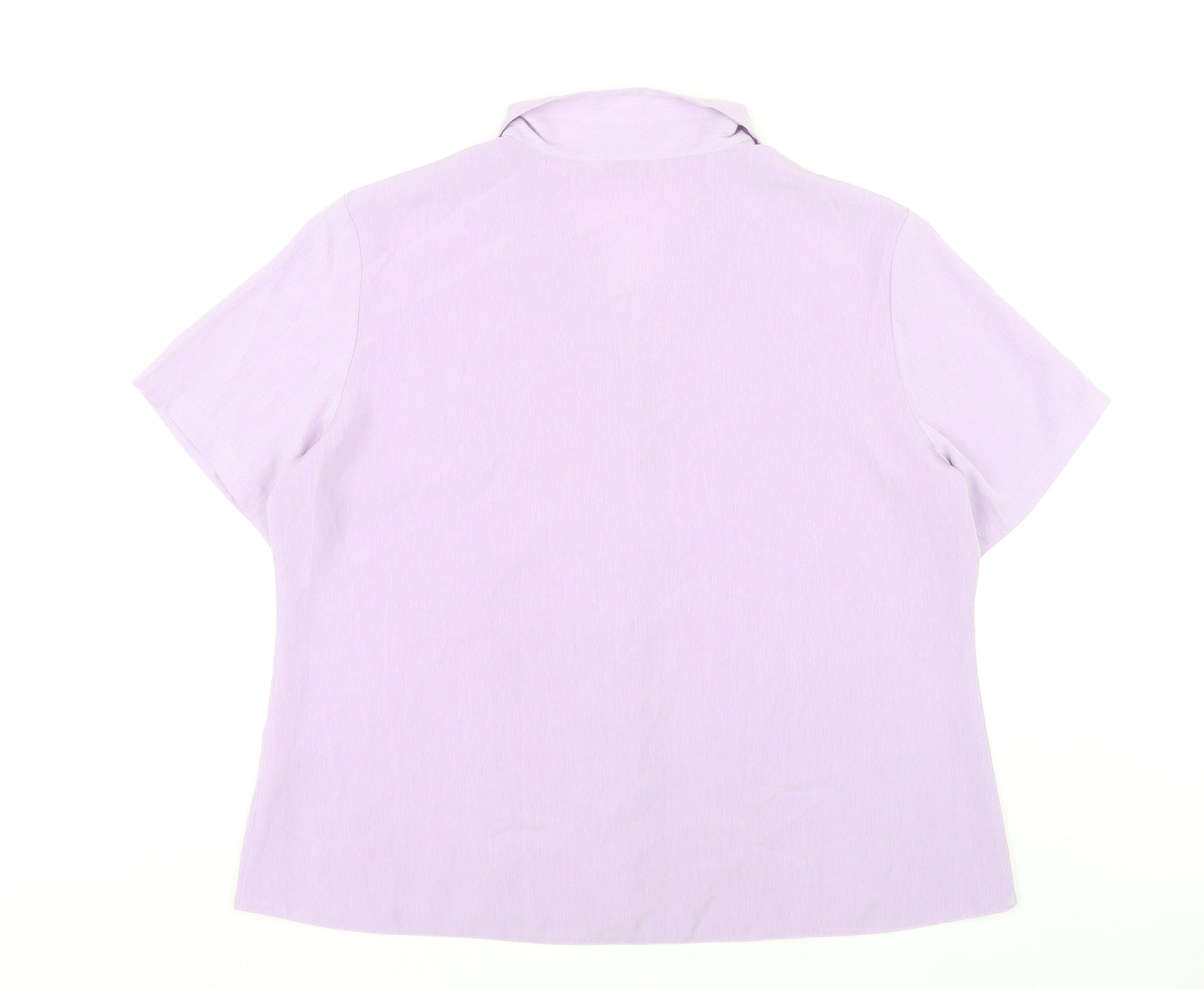 Bonmarché Women’s Purple Button-Up Shirt Size 22 Plus Short Sleeve