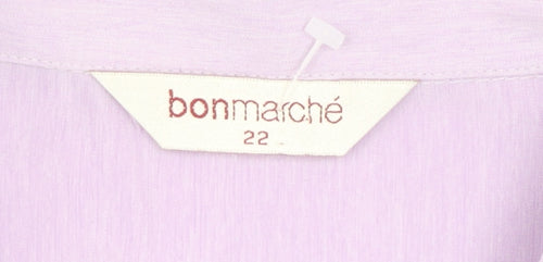 Bonmarché Women’s Purple Button-Up Shirt Size 22 Plus Short Sleeve