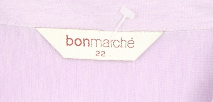 Bonmarché Women’s Purple Button-Up Shirt Size 22 Plus Short Sleeve