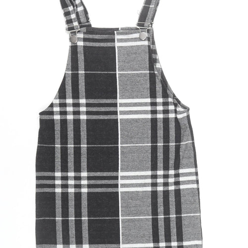 Select Women’s Black Check Pinafore Dress Size 6 Adjustable Straps