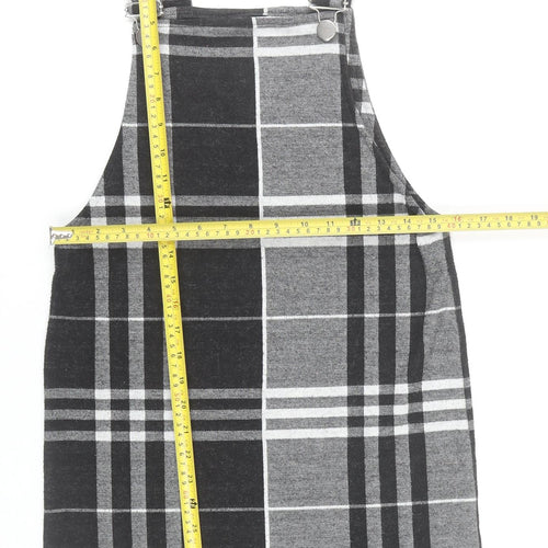 Select Women’s Black Check Pinafore Dress Size 6 Adjustable Straps