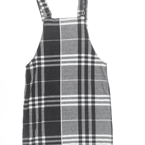 Select Women’s Black Check Pinafore Dress Size 6 Adjustable Straps