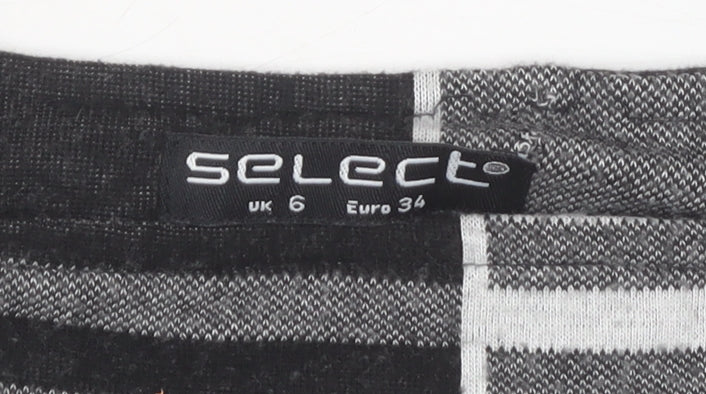 Select Women’s Black Check Pinafore Dress Size 6 Adjustable Straps