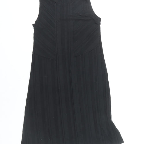 GAP Women's Black XS A-Line Sleeveless Striped Knee Length Dress