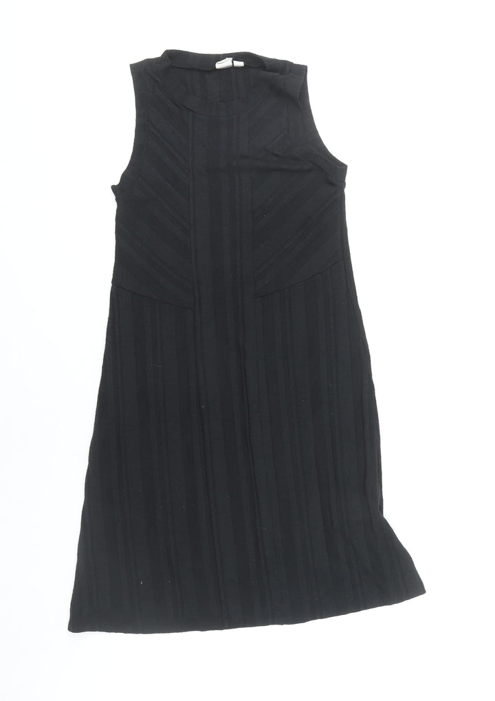 GAP Women's Black XS A-Line Sleeveless Striped Knee Length Dress