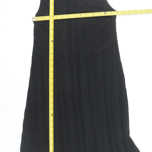 GAP Women's Black XS A-Line Sleeveless Striped Knee Length Dress