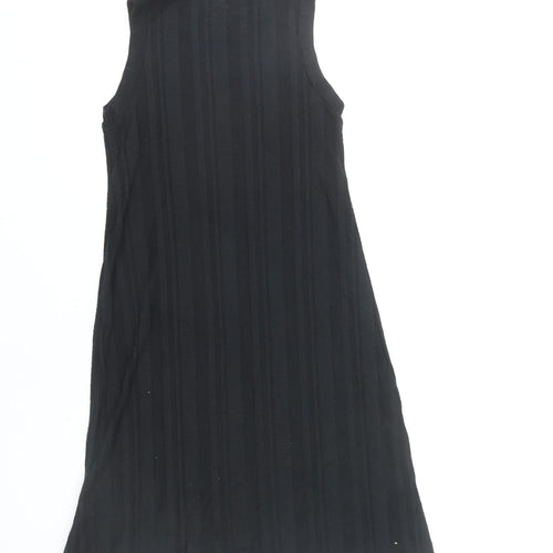 GAP Women's Black XS A-Line Sleeveless Striped Knee Length Dress