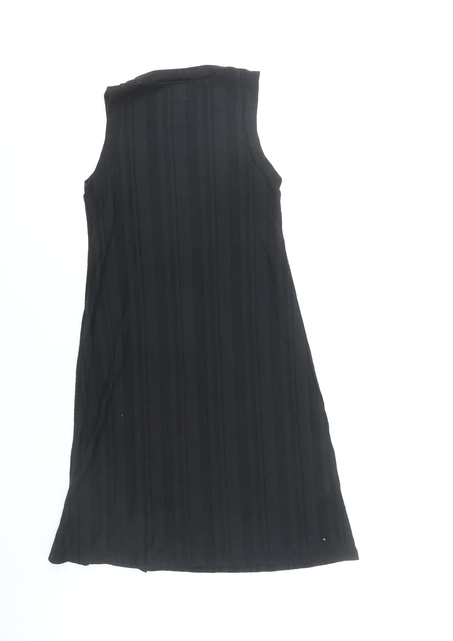 GAP Women's Black XS A-Line Sleeveless Striped Knee Length Dress