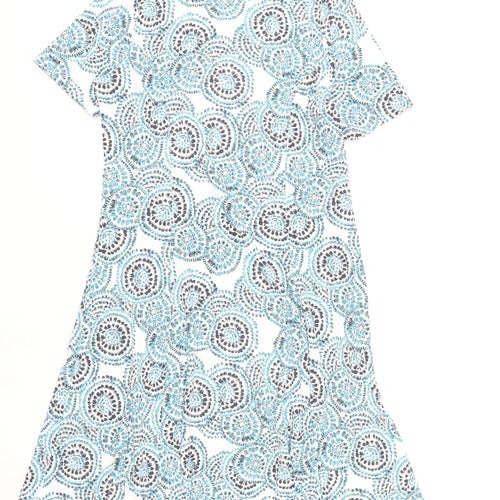 TIGI Women's Blue Geometric A-Line Knee Length Dress Size 18