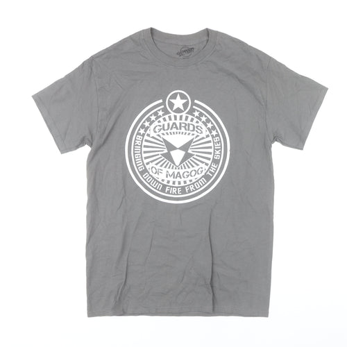 Bathroom Wall T-Shirts Men's Grey Graphic Print Crew Neck Tee M