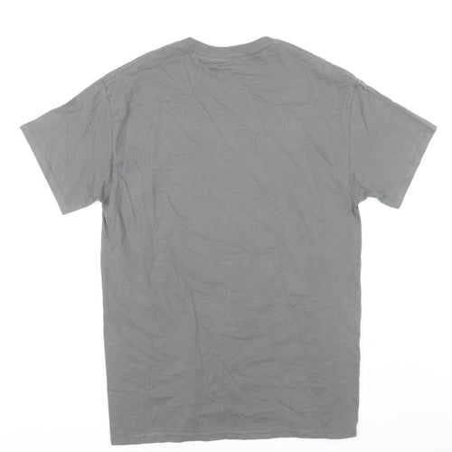 Bathroom Wall T-Shirts Men's Grey Graphic Print Crew Neck Tee M