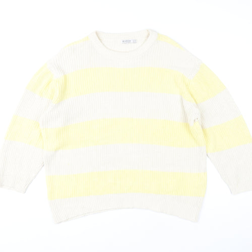 Stradivarius Women's Multicoloured XS Knit Cotton Pullover Jumper