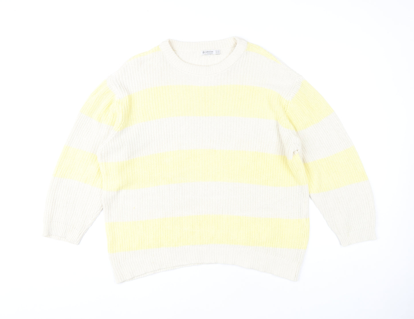 Stradivarius Women's Multicoloured XS Knit Cotton Pullover Jumper