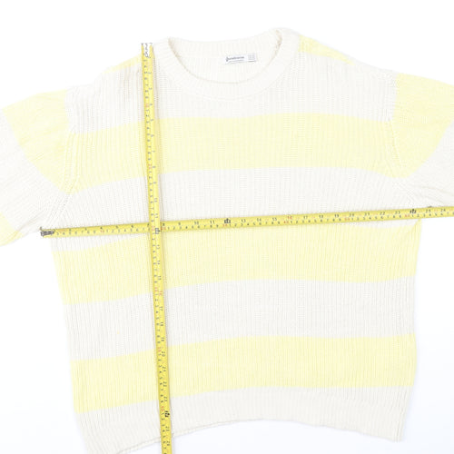 Stradivarius Women's Multicoloured XS Knit Cotton Pullover Jumper