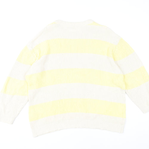 Stradivarius Women's Multicoloured XS Knit Cotton Pullover Jumper