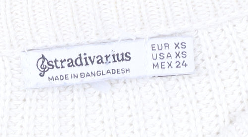 Stradivarius Women's Multicoloured XS Knit Cotton Pullover Jumper