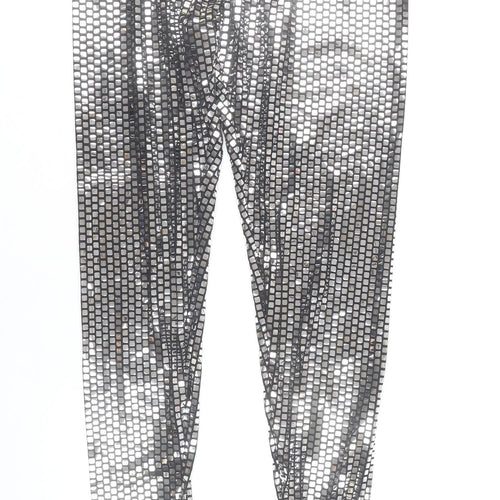 Maison Martin Margiela Women’s Silver Geometric Leggings Size 10 Party Wear