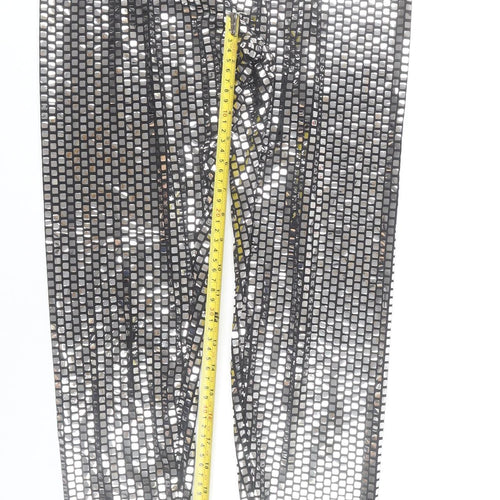 Maison Martin Margiela Women’s Silver Geometric Leggings Size 10 Party Wear