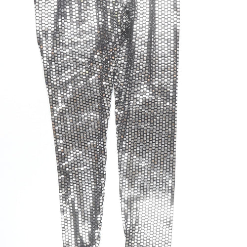 Maison Martin Margiela Women’s Silver Geometric Leggings Size 10 Party Wear