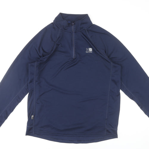 Karrimor Men's Blue L Athletic Fit 1/4 Zip Running Jacket