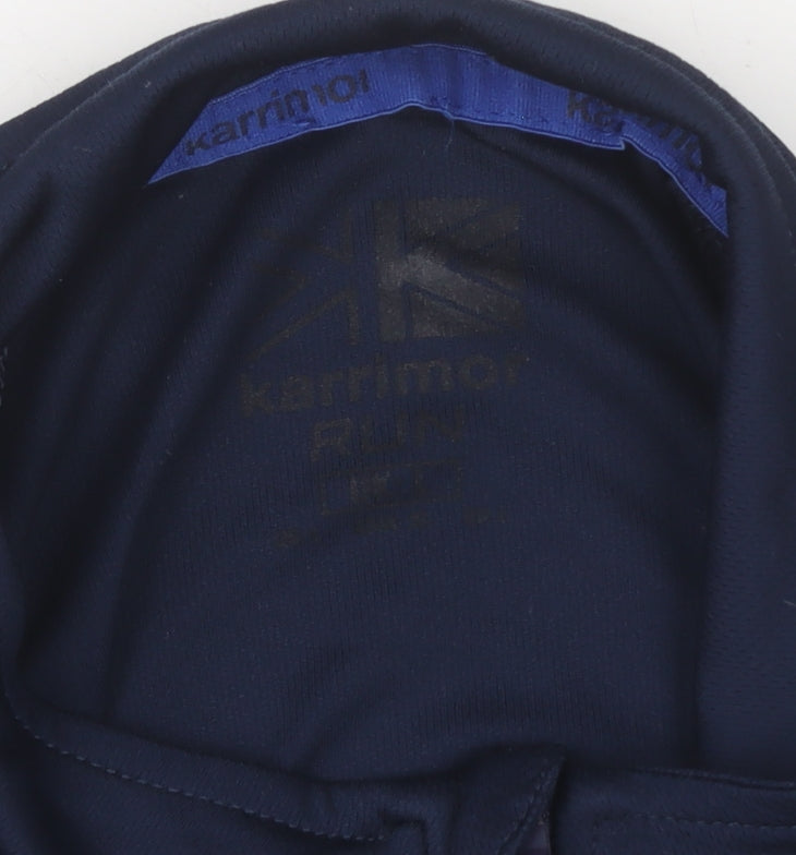 Karrimor Men's Blue L Athletic Fit 1/4 Zip Running Jacket