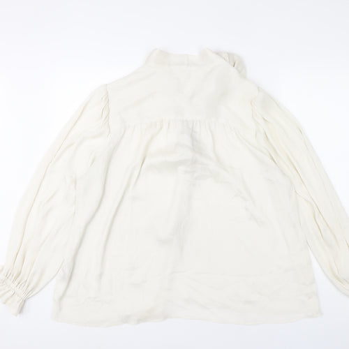 River Island Women Ivory Long Sleeve Wrap Blouse UK 20