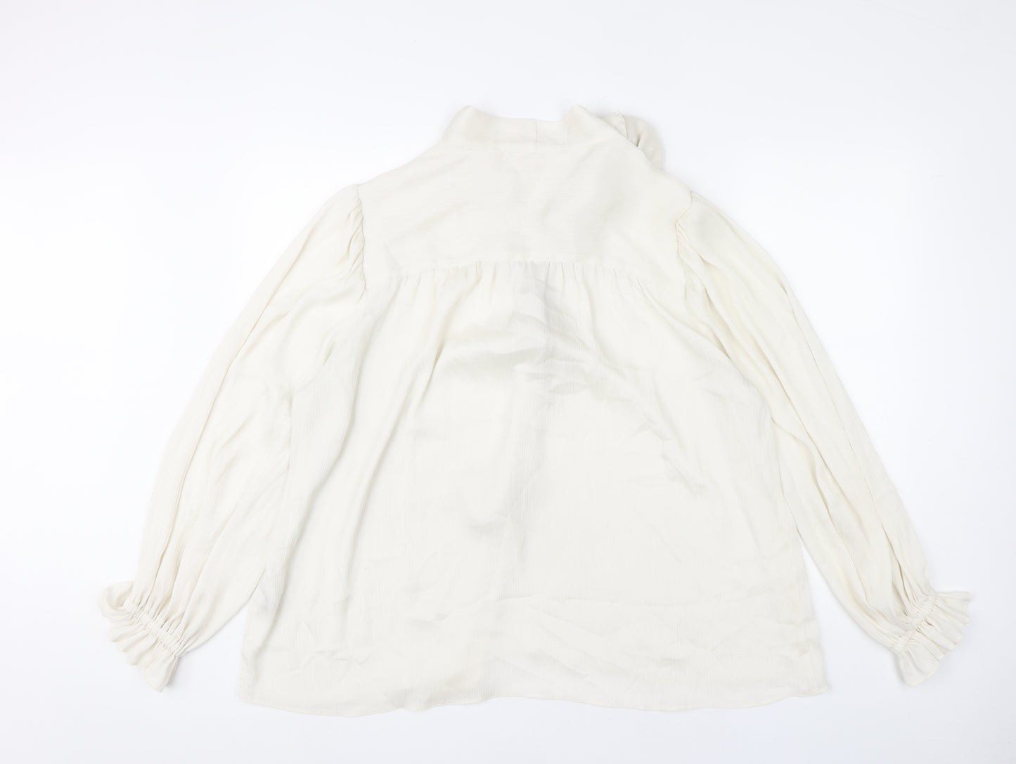 River Island Women Ivory Long Sleeve Wrap Blouse UK 20