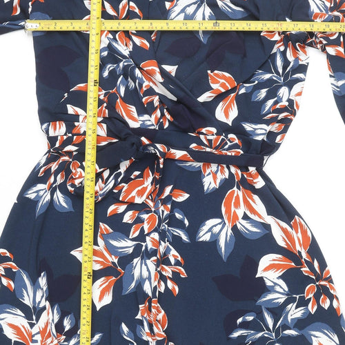 H&M MAMA Women's Multicoloured Floral Wrap Maternity Dress Size 12