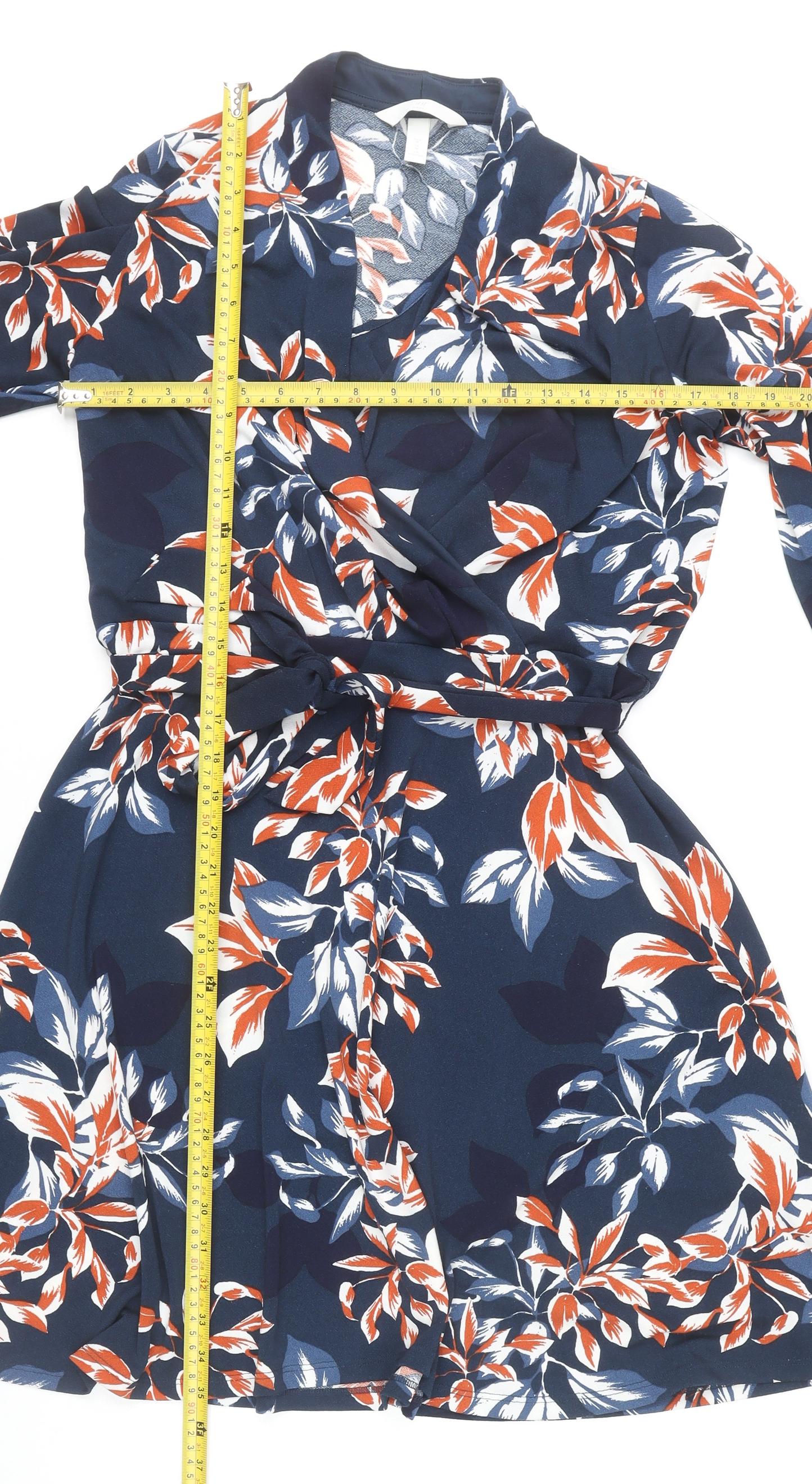 H&M MAMA Women's Multicoloured Floral Wrap Maternity Dress Size 12