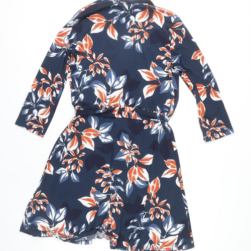 H&M MAMA Women's Multicoloured Floral Wrap Maternity Dress Size 12