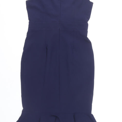 Little Mistress Women’s Blue UK12 Bodycon Lace Off-Shoulder Dress