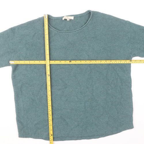 Seasalt Cornwall Women Green Wool Blend Crew Neck Jumper Size 16