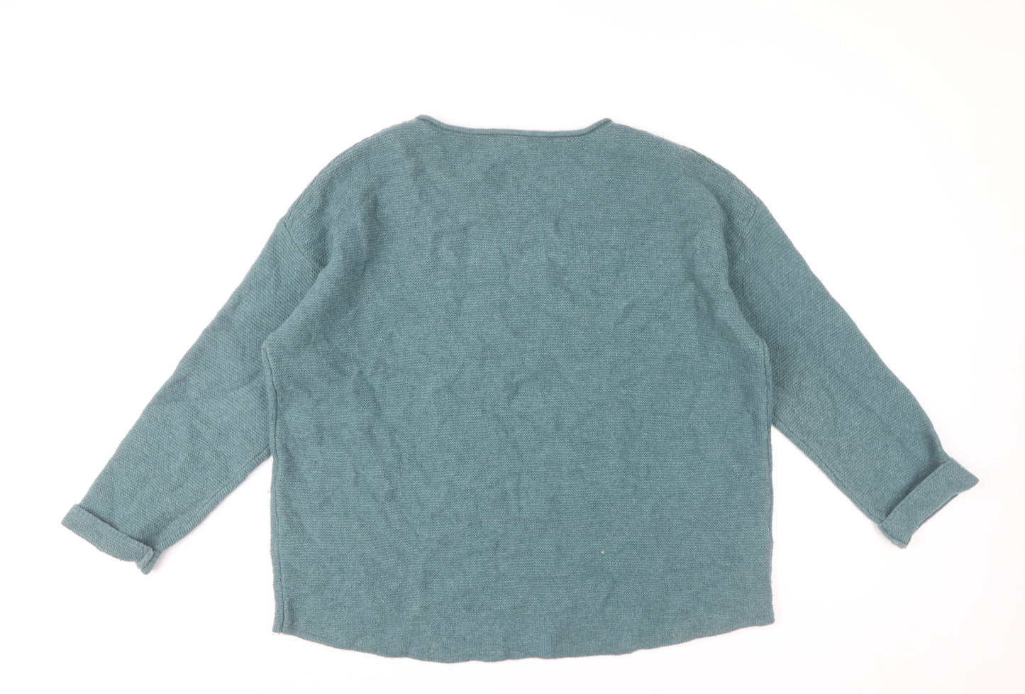 Seasalt Cornwall Women Green Wool Blend Crew Neck Jumper Size 16
