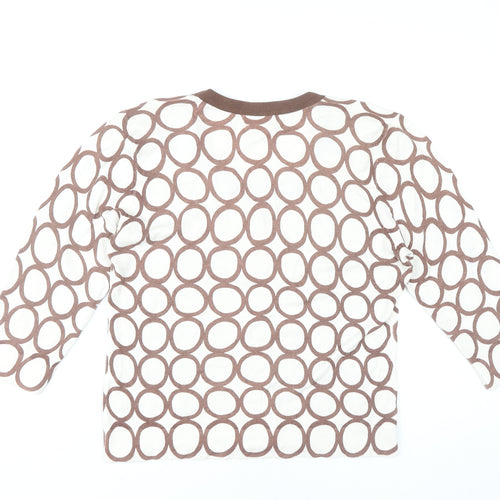 Kaliko Women's Brown Scoop Neck Geometric Jumper UK 16