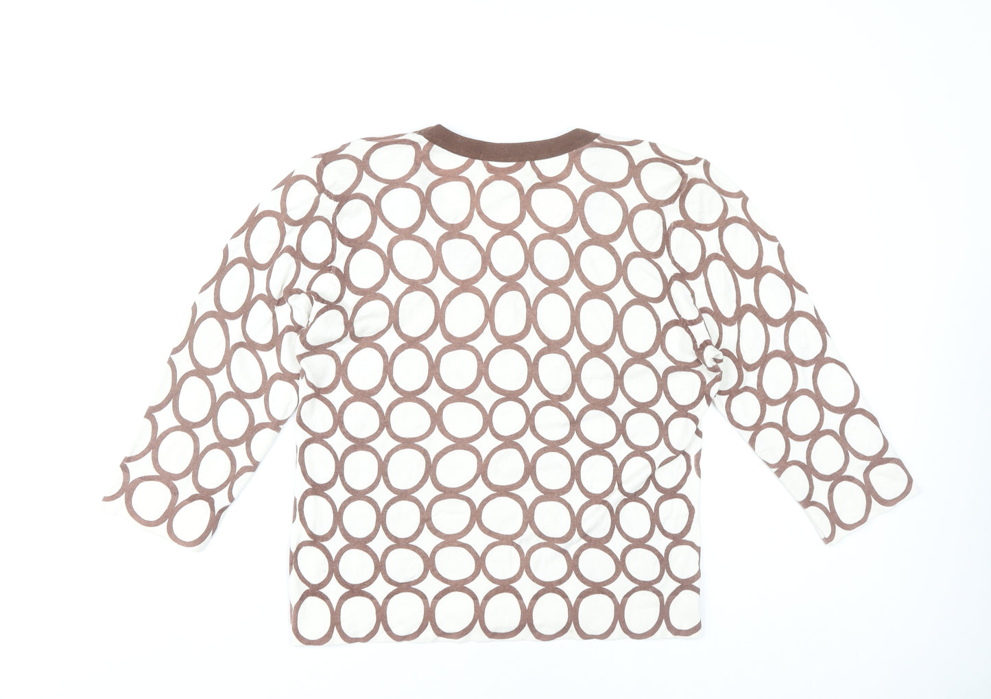 Kaliko Women's Brown Scoop Neck Geometric Jumper UK 16