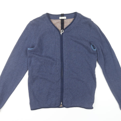 Folk Women’s Blue Cotton Mid-Length Jacket Size 10 Full Zip