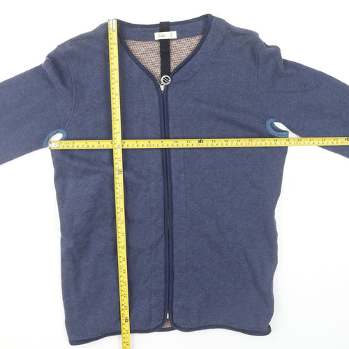 Folk Women’s Blue Cotton Mid-Length Jacket Size 10 Full Zip