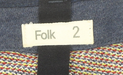 Folk Women’s Blue Cotton Mid-Length Jacket Size 10 Full Zip