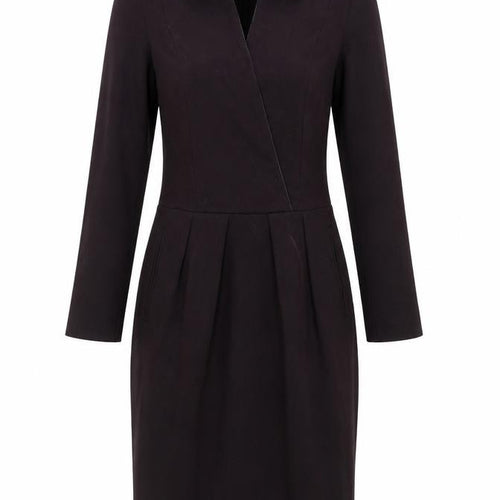 Nicole Farhi Women's Black Wool Cotton Sheath Dress UK 6 Knee Length