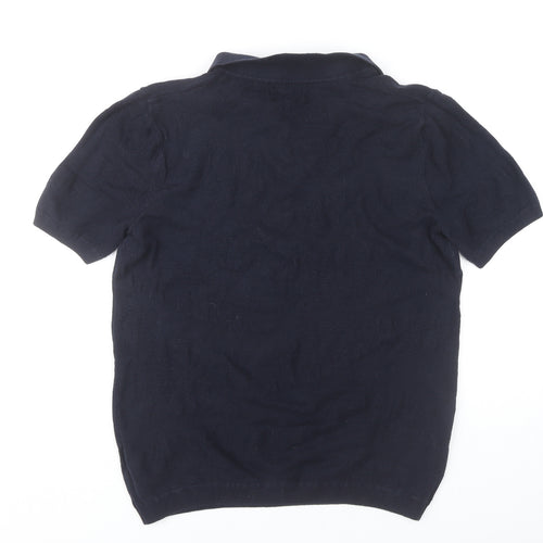 Marks and Spencer Men’s Navy Blue Cotton Polo Shirt L Regular Fit
